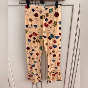 Mini Rodini Jewels AOP Flared Jersey Trousers